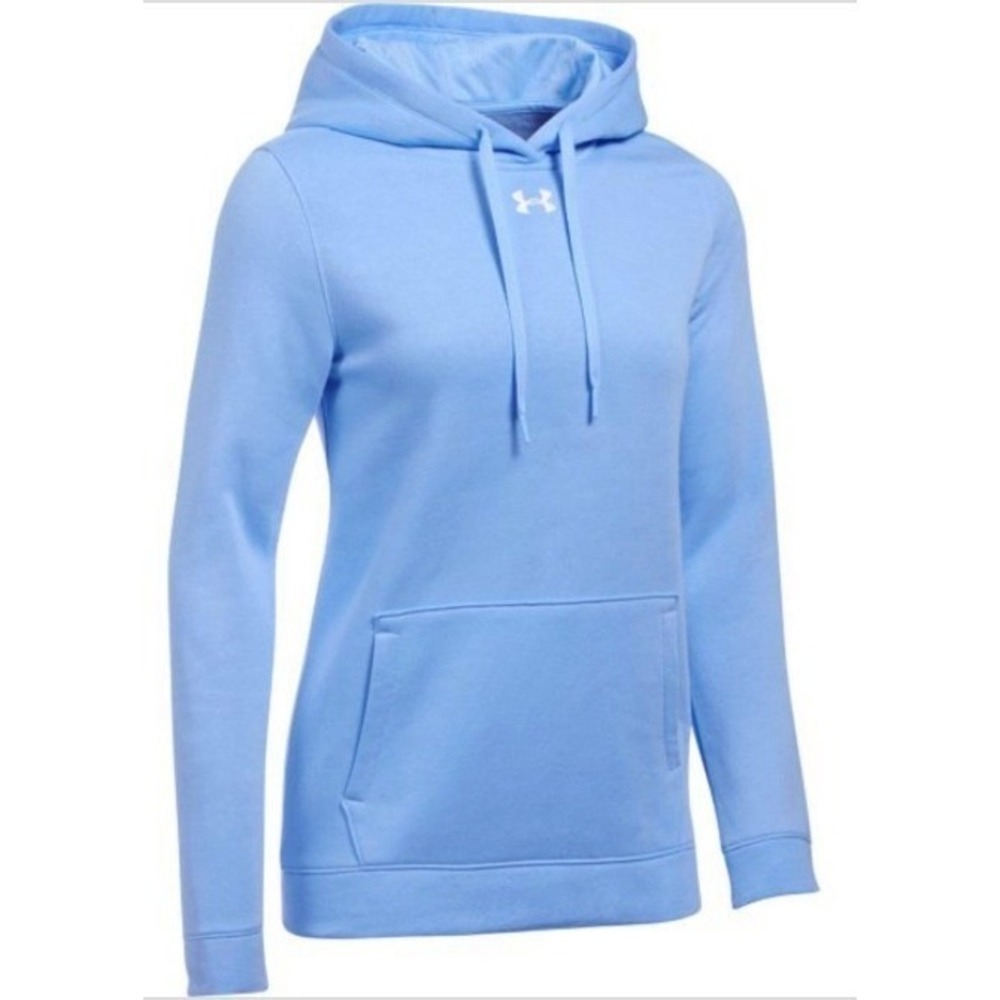 Under Armour Hustle Fleece Hoodie Womens XL Light Blue New Activewear 1300261